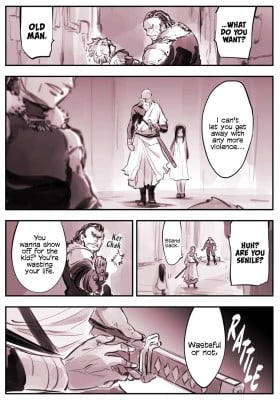 Old Swordsman and Kid
